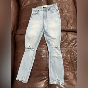 Abercrombie & Fitch Light Blue Ripped Skinny Jeans